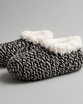 Glory Gliders (Crochet Slipper) - Black/White