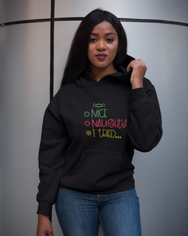 Naughty, Nice, I tried... Christmas Hoodie