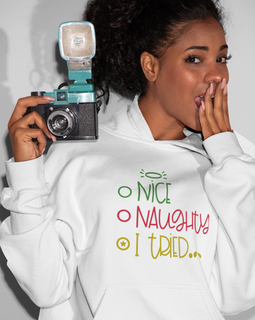 Naughty, Nice, I tried... Christmas Hoodie