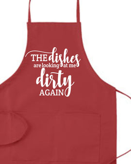 Adjustable 2 Pocket Red Apron