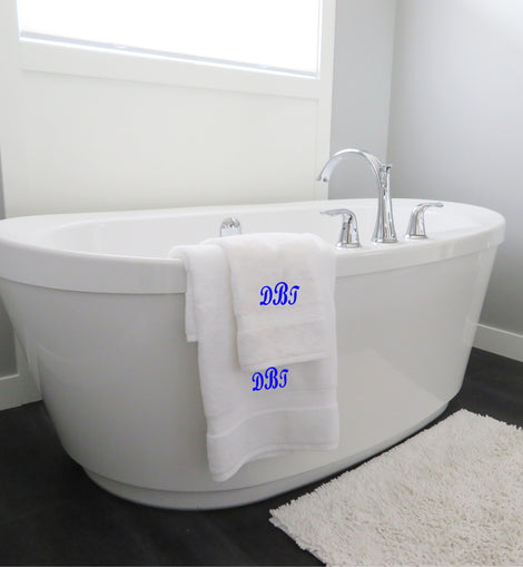 Monogram 3 Piece White Towel Set